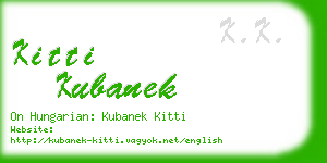 kitti kubanek business card